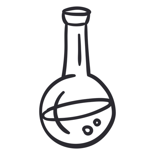Round bottom flask experiment stroke PNG Design