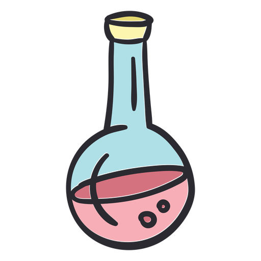 Round bottom flask experiment stroke color PNG Design