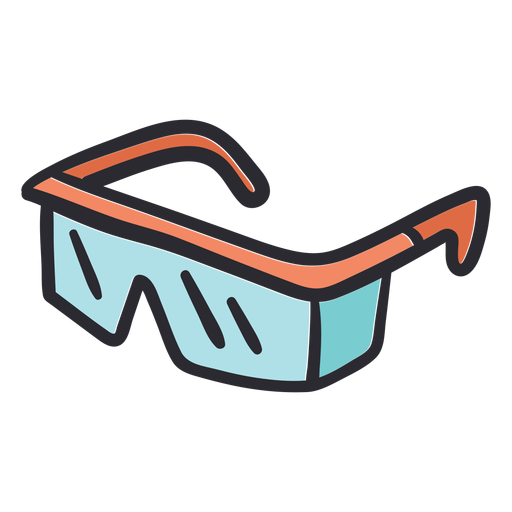 Color de trazo de gafas de seguridad Diseño PNG