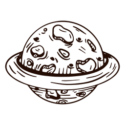 Planeta Saturno desenhado à mão Desenho PNG