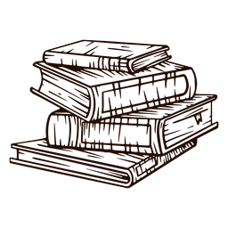 School books pile hand drawn PNG Design