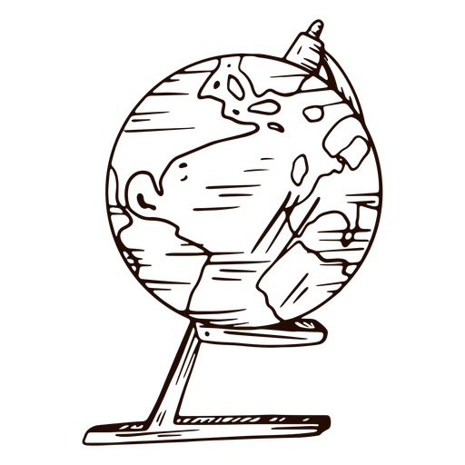 School globe hand drawn PNG Design