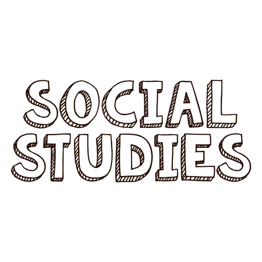 Social studies lettering PNG Design