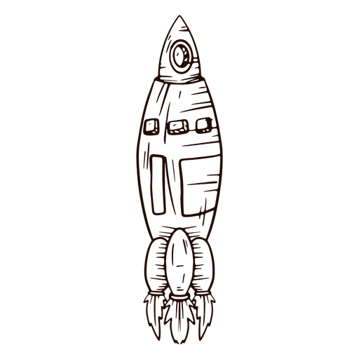 Dibujado a mano cohete espacial Diseño PNG