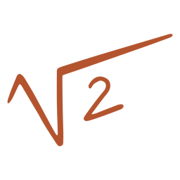 Raíz cuadrada de 2 doodle Diseño PNG