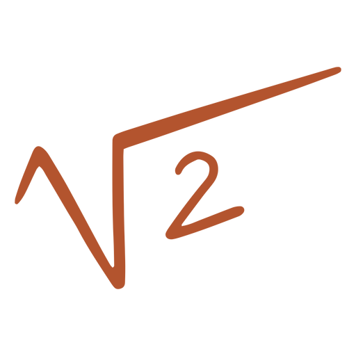 Square root of 2 doodle PNG Design