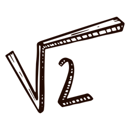 Raiz quadrada de 2 desenhados à mão Desenho PNG