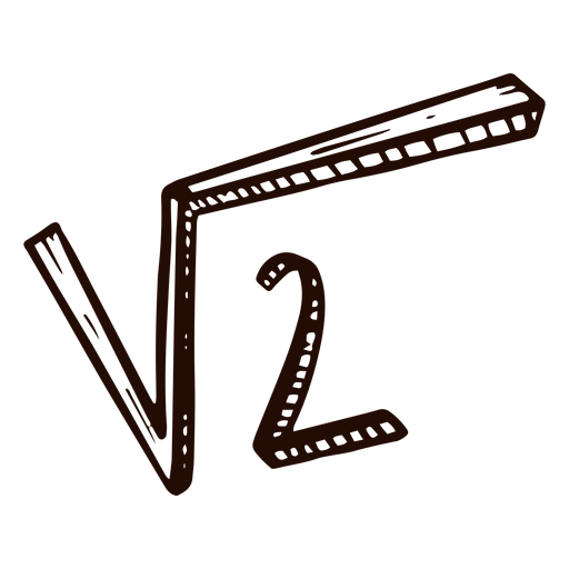 Square root of 2 hand drawn PNG Design