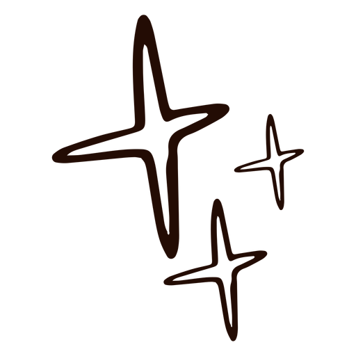 Estrelas simples desenhadas ? m?o Desenho PNG