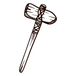 Dibujado a mano hacha de piedra Diseño PNG