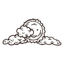 Sonnenwolken Hand gezeichnet PNG-Design