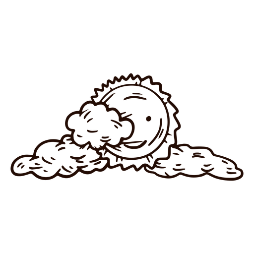 Sonnenwolken Hand gezeichnet PNG-Design