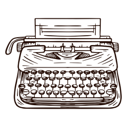 Máquina de escrever desenhada à mão