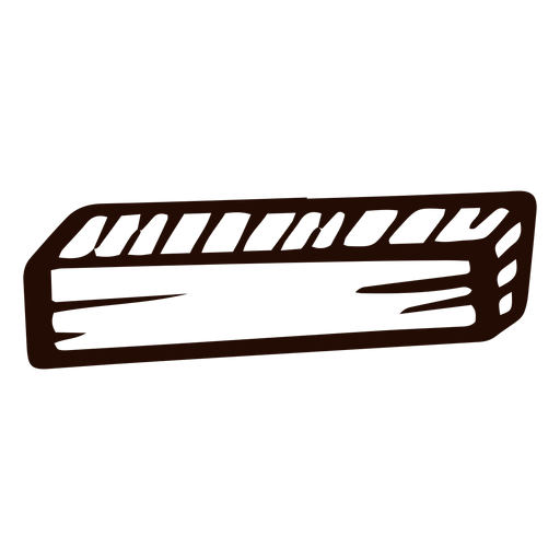 Wooden rectangular prism doodle PNG Design