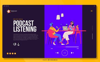 Ilustración de podcast Diseño de portada a pantalla completa Ilustración de podcast Diseño de portada a pantalla completa