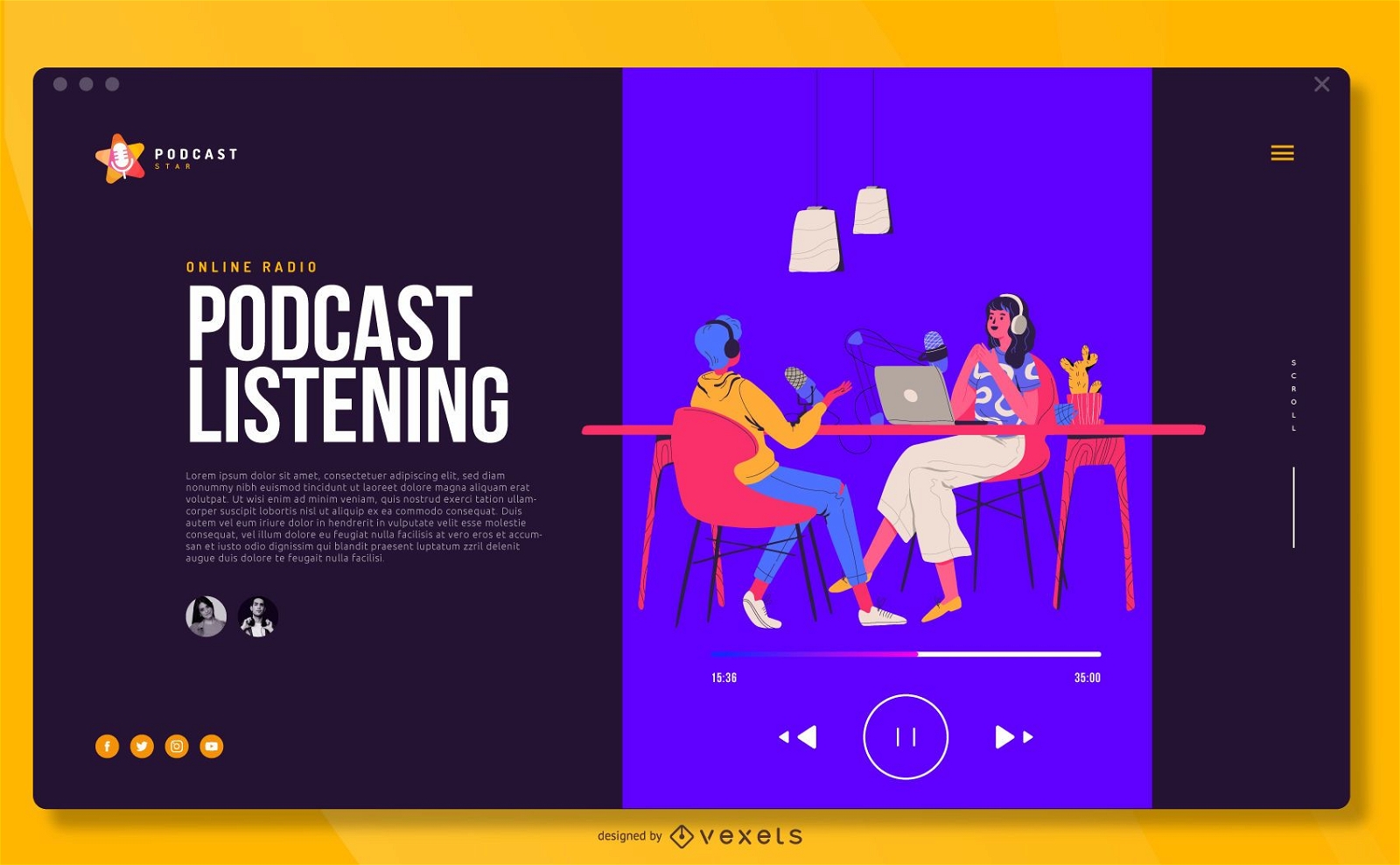 Podcast Illustration Fullscreen Cover Design