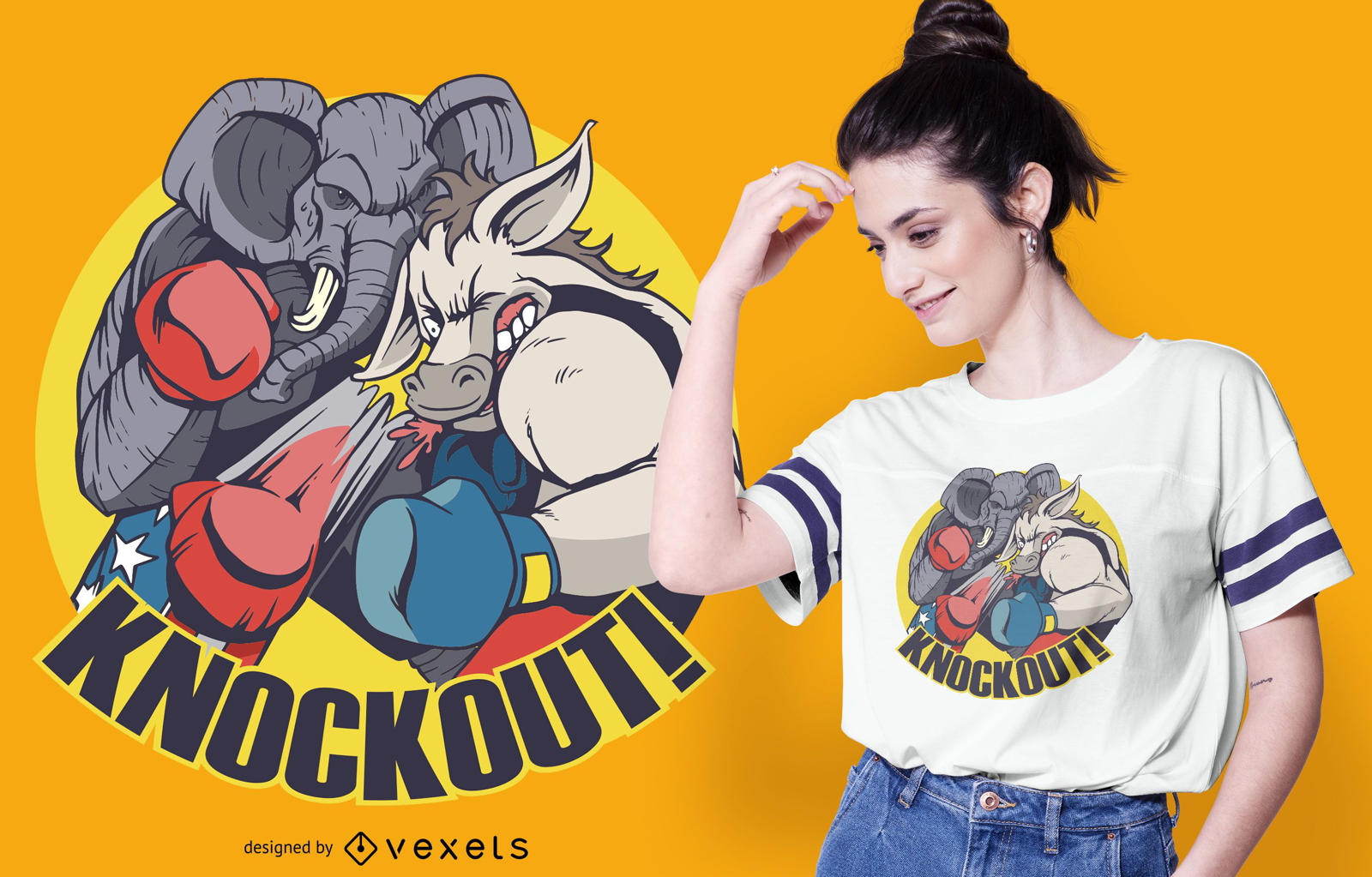 Design republicano de camisetas Knockout