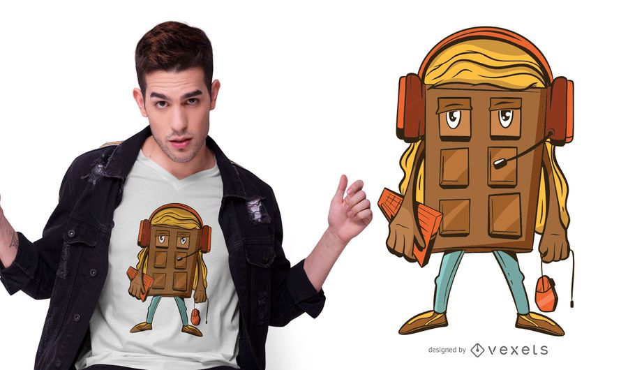 Chocolate Gamer T-shirt Design Chocolate Gamer T-shirt Design