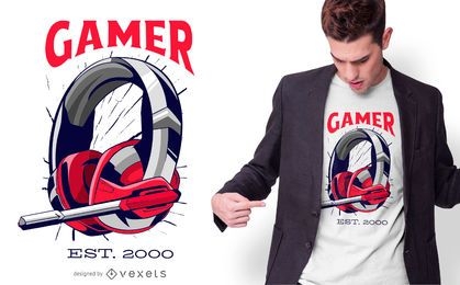 Gamer Headset T-shirt Design