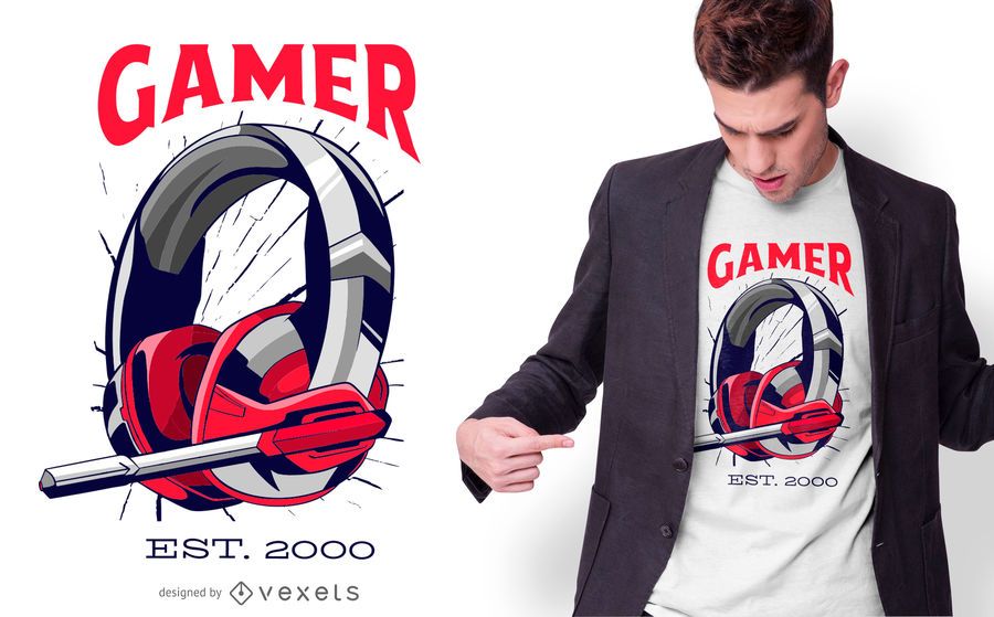 Gamer Headset T-shirt Design Gamer Headset T-shirt Design