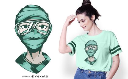 Diseño de camiseta Nurse Face Mask
