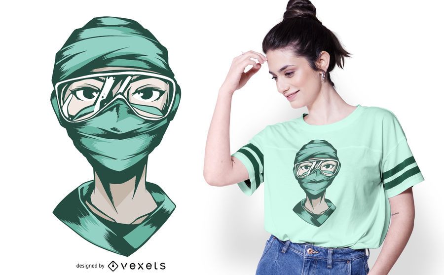 Diseño de camiseta de máscara de enfermera Diseño de camiseta de máscara de enfermera