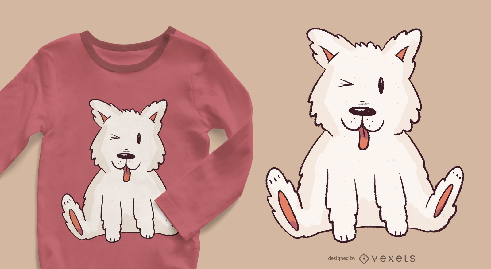 Design de camiseta para filhote de cachorro esquimó