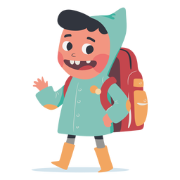 Rucksack Junge Gruß Charakter PNG-Design