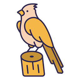 Bird in trunk flat PNG Design