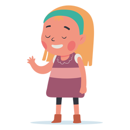 Blonde Girl Greeting Character PNG & SVG Design For T-Shirts