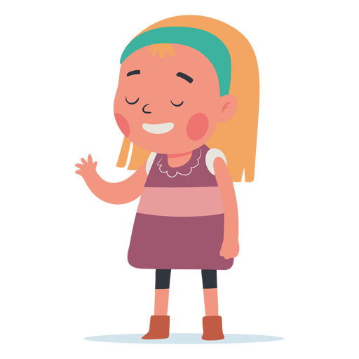 Blonde girl greeting character PNG Design
