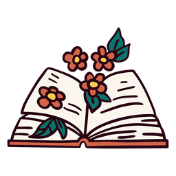 Livro com ilustração de flores Desenho PNG
