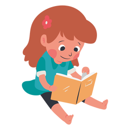 Calm Kid Reading Book Character PNG & SVG Design For T-Shirts