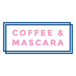 Coffee and mascara badge PNG Design