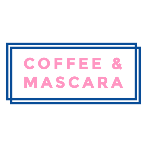 Kaffee- und Mascara-Abzeichen PNG-Design
