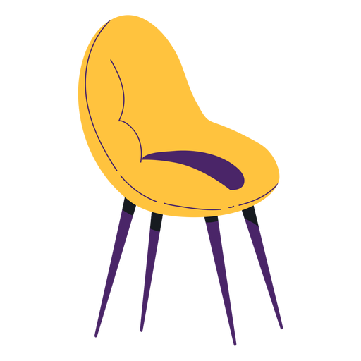 Ilustración de silla amarilla confy Diseño PNG