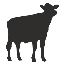 Cow looking up silhouette PNG Design