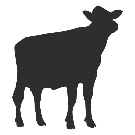 Vaca mirando silueta Diseño PNG