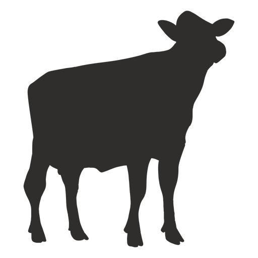 Vaca olhando a silhueta Desenho PNG