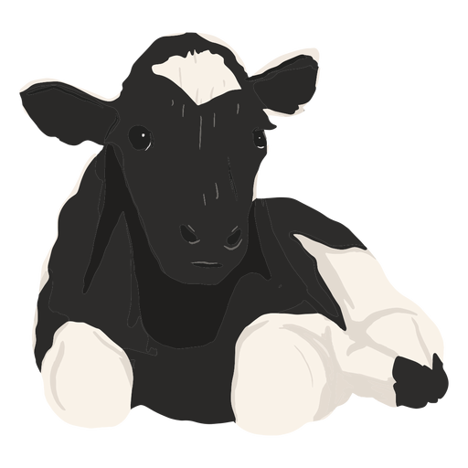 Ilustração de vaca deitada Desenho PNG