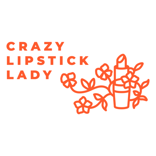 Crazy lipstick lady badge PNG Design