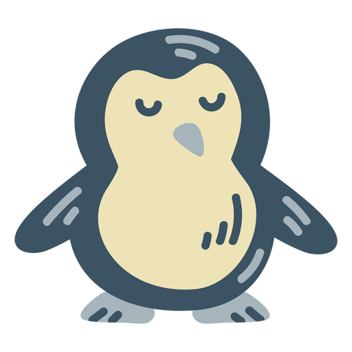 Lindo pingüino azul plano Diseño PNG