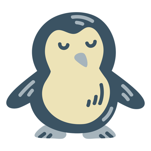 Netter blauer Pinguin flach PNG-Design