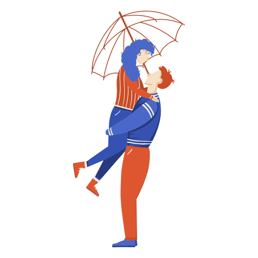 Ilustração de guarda-chuva de casal fofo Desenho PNG