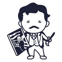 Traço de personagem fofo do edvard munch Desenho PNG