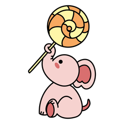Elefante fofo doce apartamento Desenho PNG