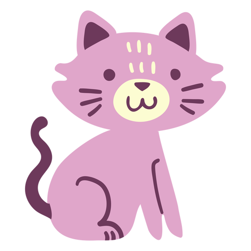 Cute happy cat flat PNG Design