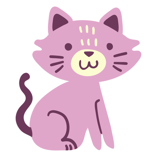 Gato fofo e feliz Desenho PNG