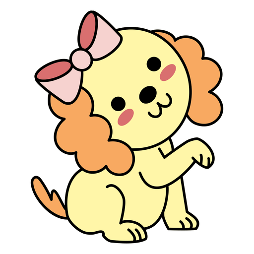 Cute happy dog bow flat PNG Design