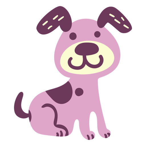 Cute happy dog flat PNG Design